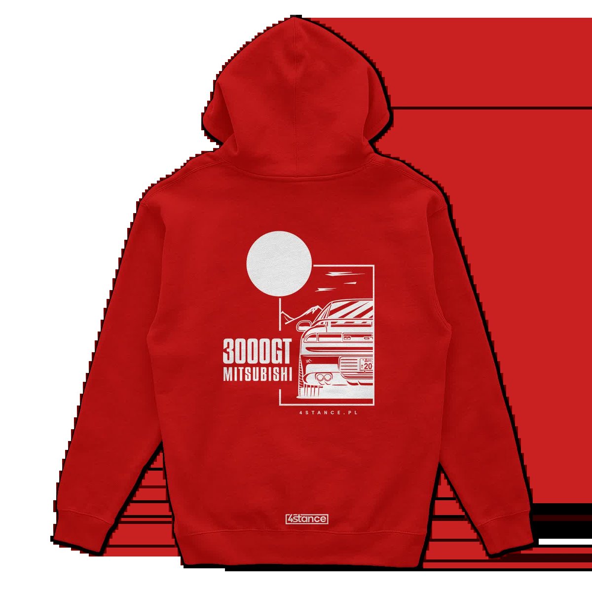 Bluza z kapturem Mitsubishi 3000GT czerwona-3XL