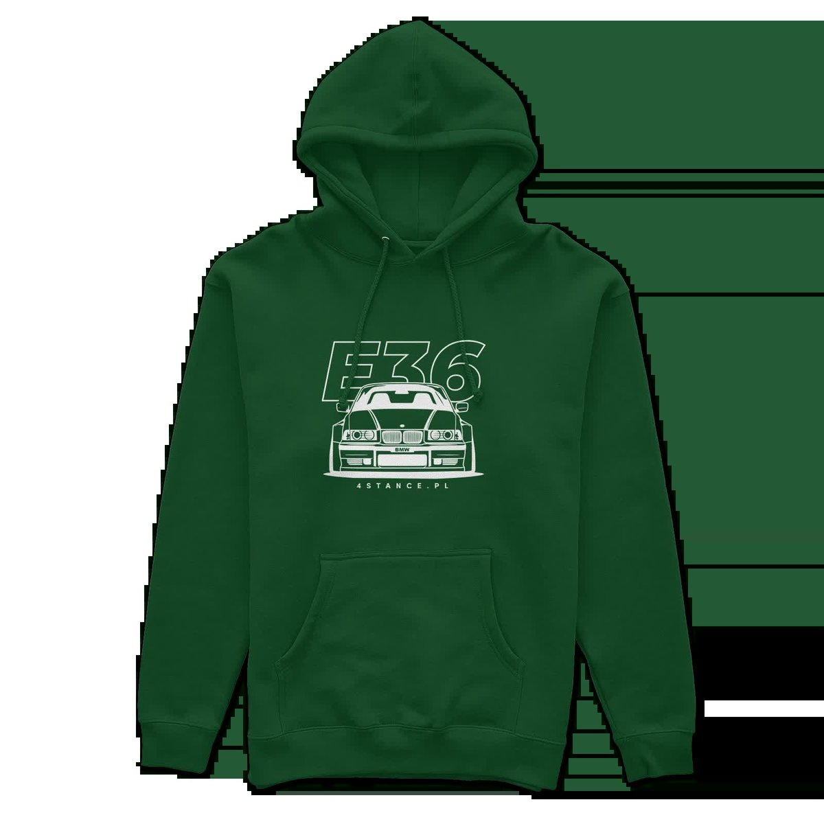 Bluza z kapturem przód BMW E36 zielona-XS