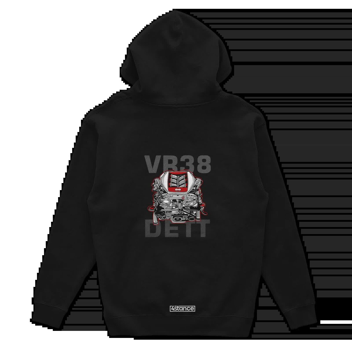 Czarna bluza z kapturem silnik VR38 DETT-XXL