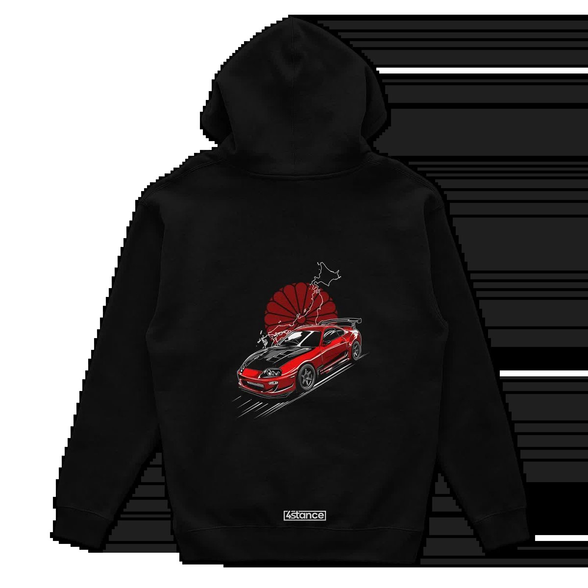 Czarna bluza z kapturem Toyota Supra mk4 Red Sun-XS