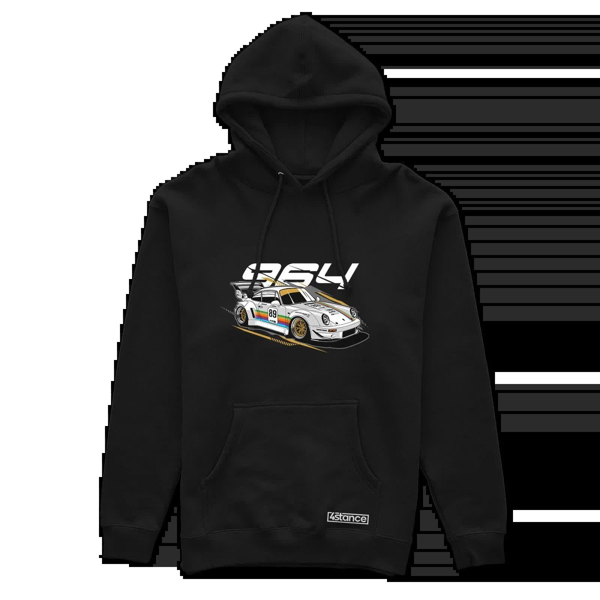 Czarna bluza z kapturem Porsche 964-L