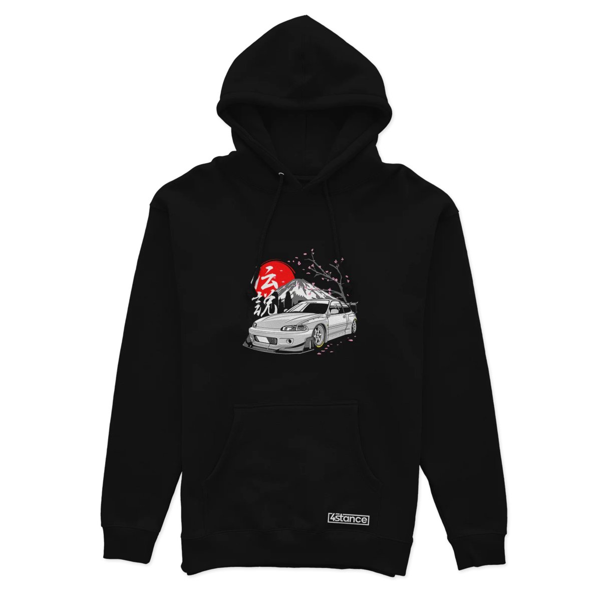 Czarna bluza z kapturem Honda Civic EG6 Pandem-XS