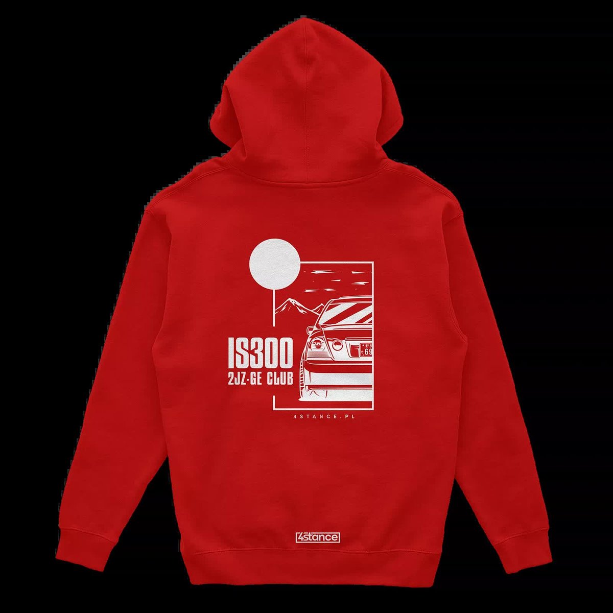 Bluza z kapturem Lexus IS IS300 JDM czerwona-XXL