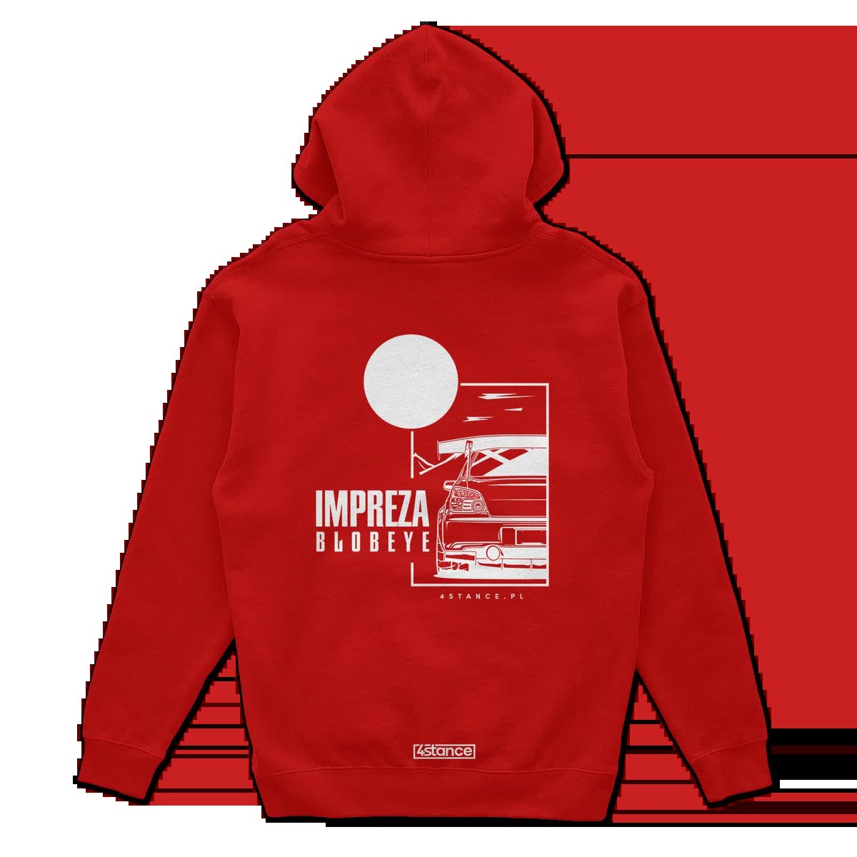 Bluza z kapturem Subaru Impreza Bobeye czerwona-3XL
