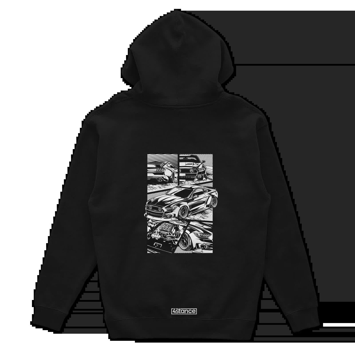 Czarna bluza z kapturem FORD Mustang-XS