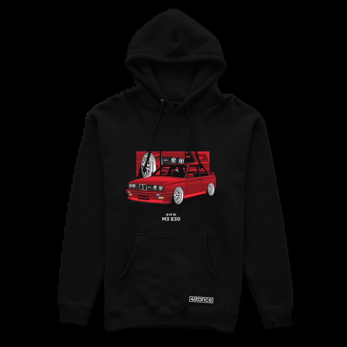 Czarna bluza z kapturem BMW E30 M3 coupe -M