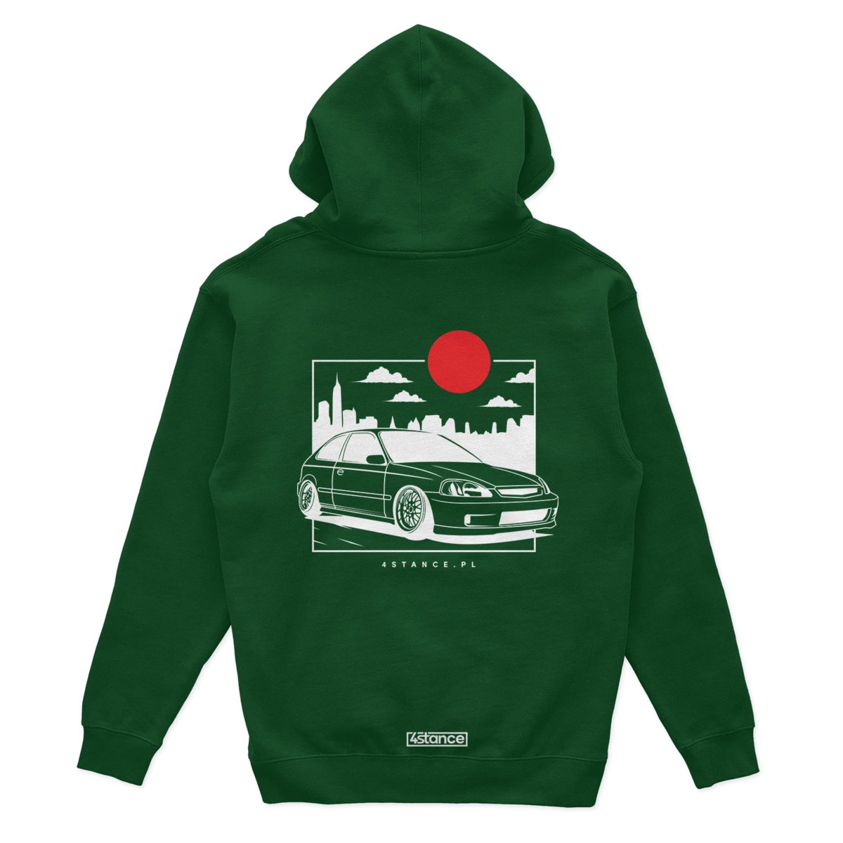 Bluza z kapturem Honda Civic VI JDM zielona-XL