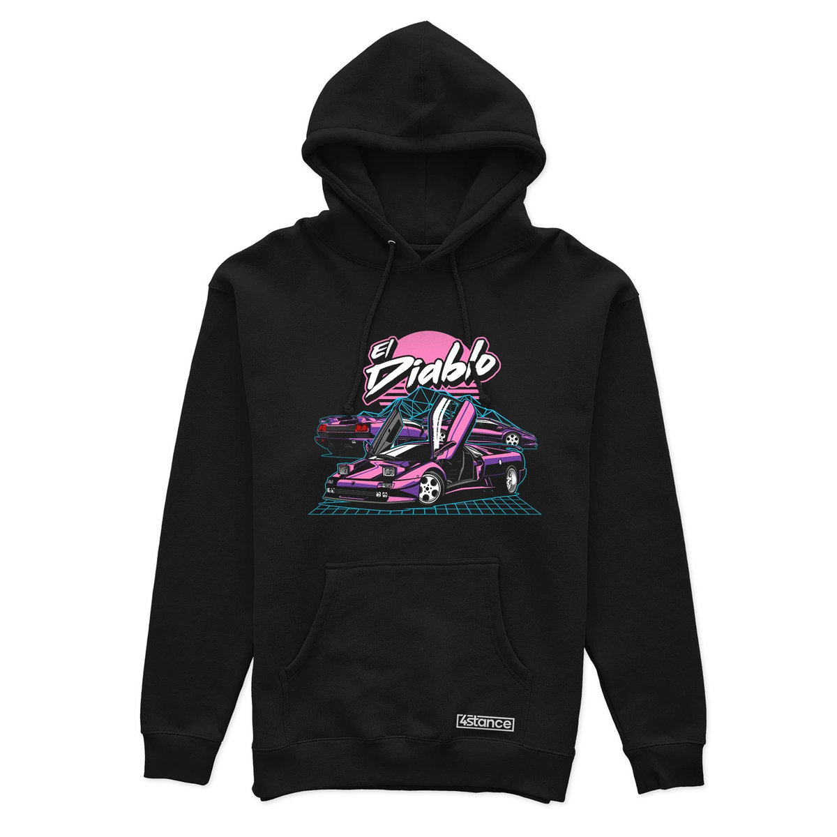 Czarna bluza z kapturem Lamborghini El Diablo-3XL