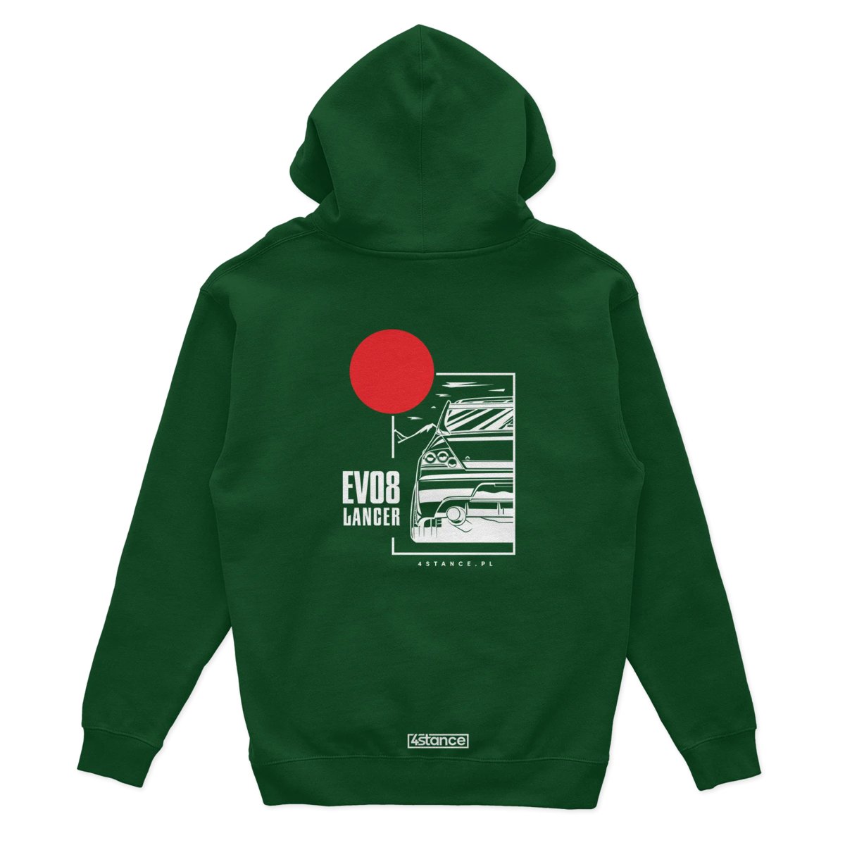 Bluza z kapturem Mitsubishi Lancer Evo 8 zielona-XS
