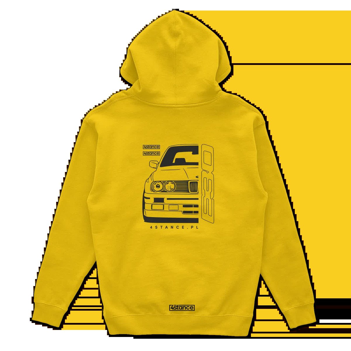 Bluza z kapturem przód BMW E30 żółta-L