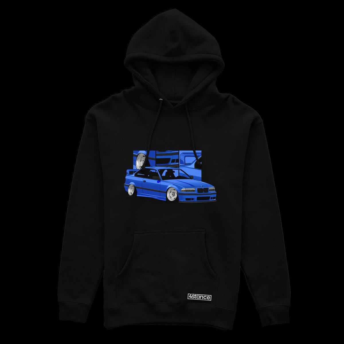 Czarna bluza z kapturem BMW E36 coupe -L