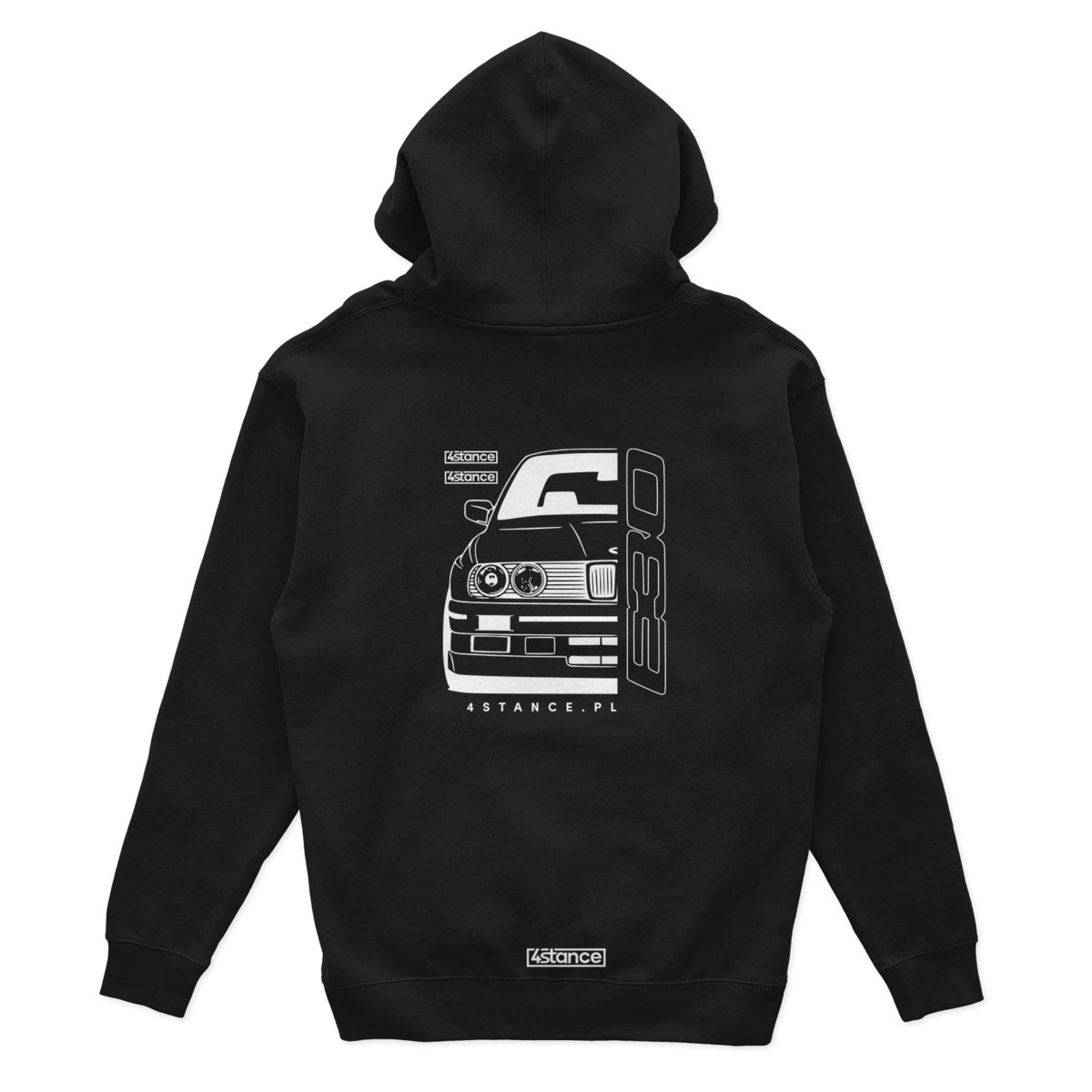 Bluza z kapturem przód BMW E30 czarna-3XL