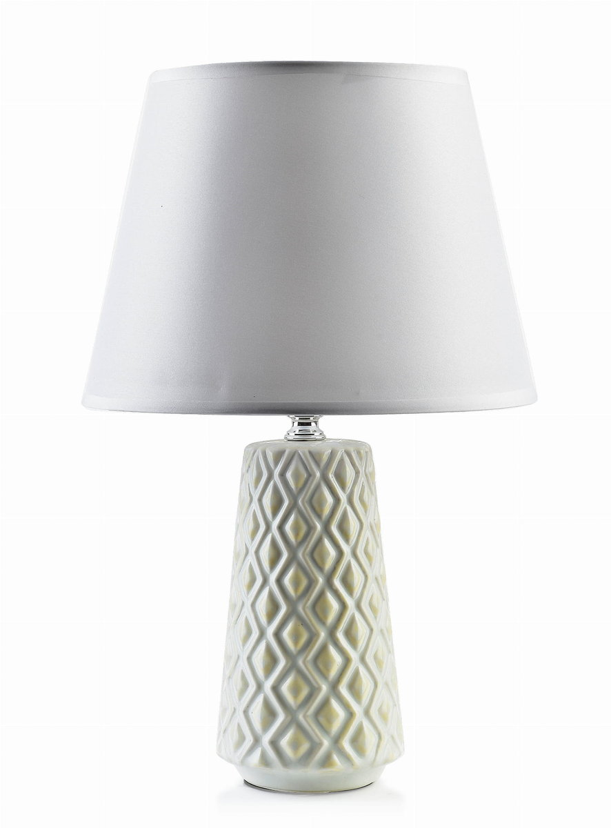 Lampa stołowa lampka nocna LETI BEIGE 12x10xh30 cm biał-beżowa