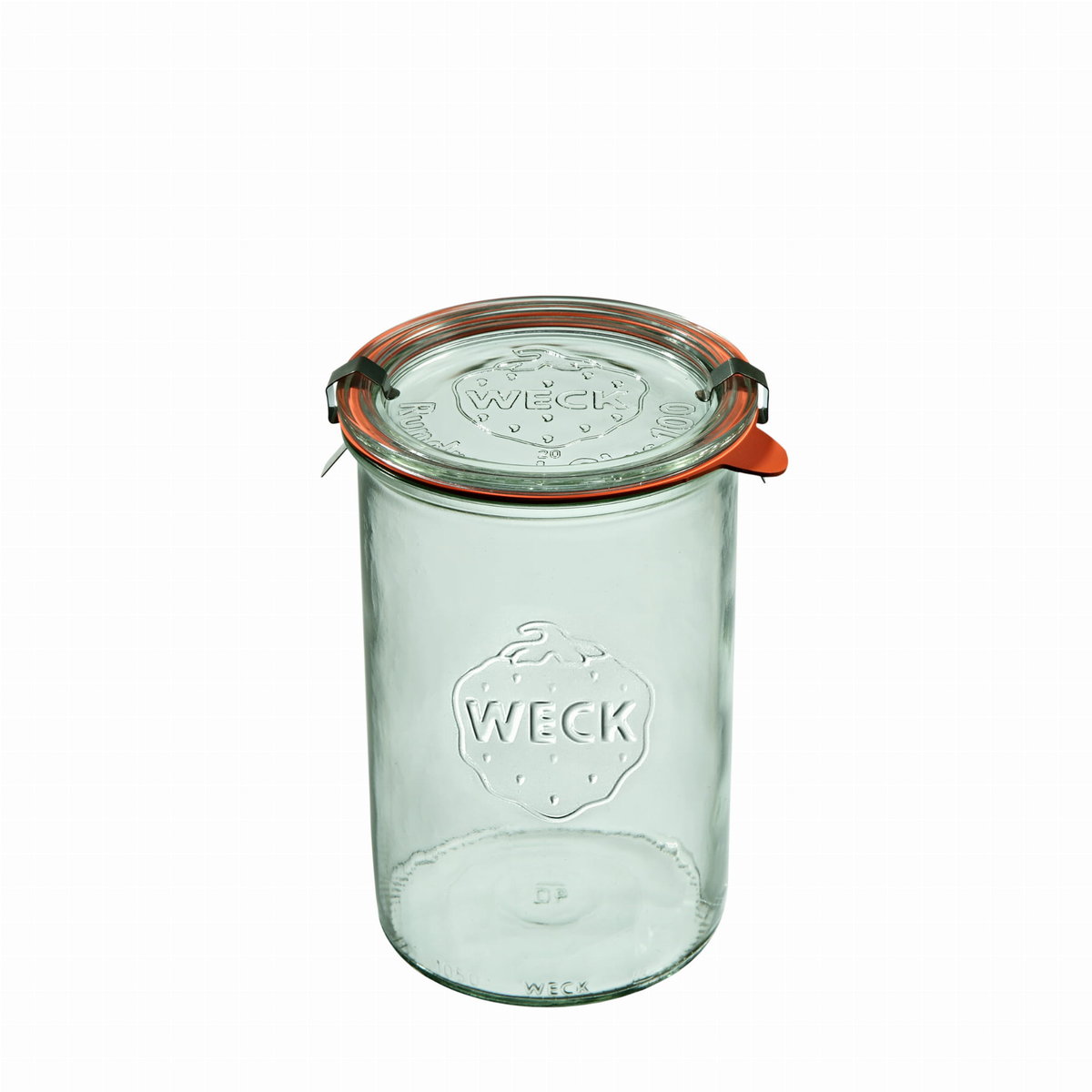 Słoik cylindryczny 1000 ml z pokrywką, uszczelką i zapinkami - op. 6 szt | WECK