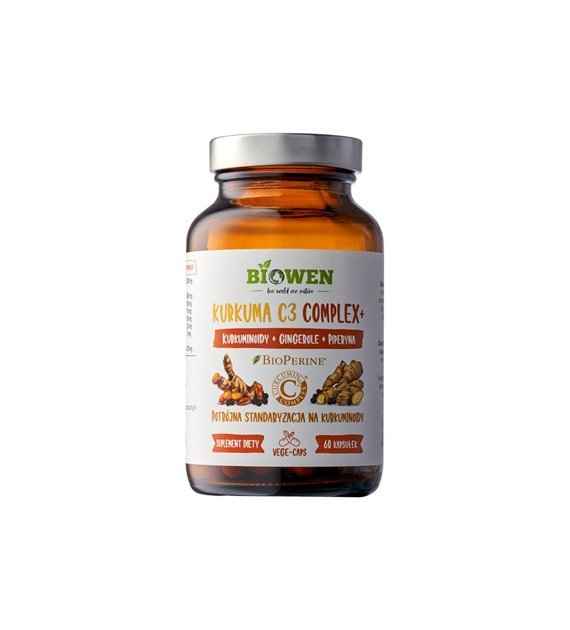 Biowen, Suplement diety, Kurkuma C3 Complex kurkumina, piperyna, imbir, 60 kaps.