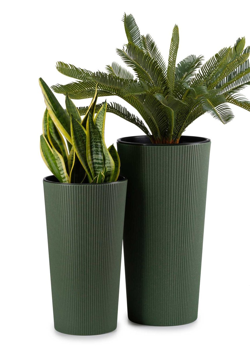 Zestaw 2x DONICZKA Donica + Wkład Kwietnik Wysoka Ogrodowa 57 cm Slim Taras