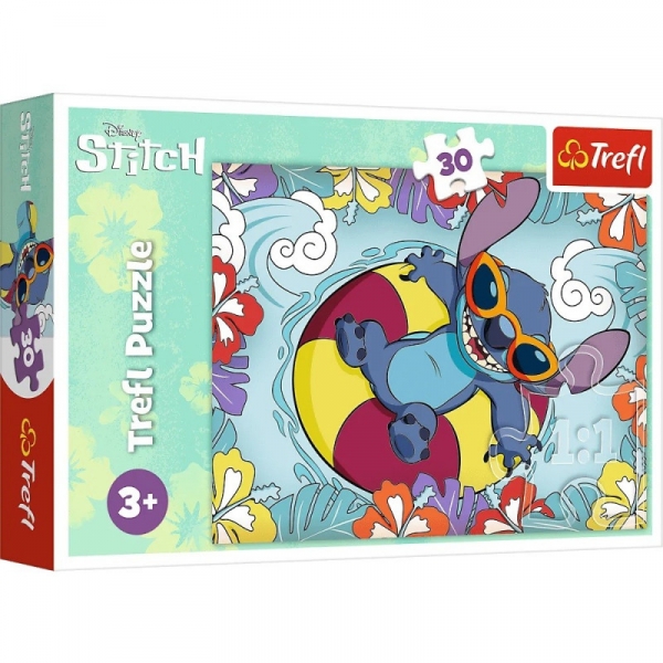 Puzzle 30 elementów Lilo i Stitch na wakacjach (18305). od 3 lat