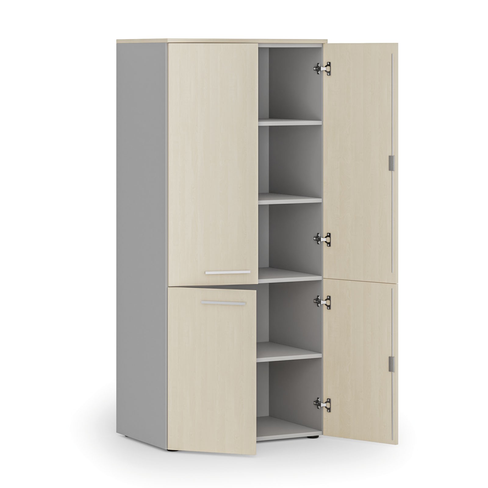 Szafa biurowa pół-drzwi PRIMO GRAY, 1781 x 800 x 500 mm, szary/brzoza