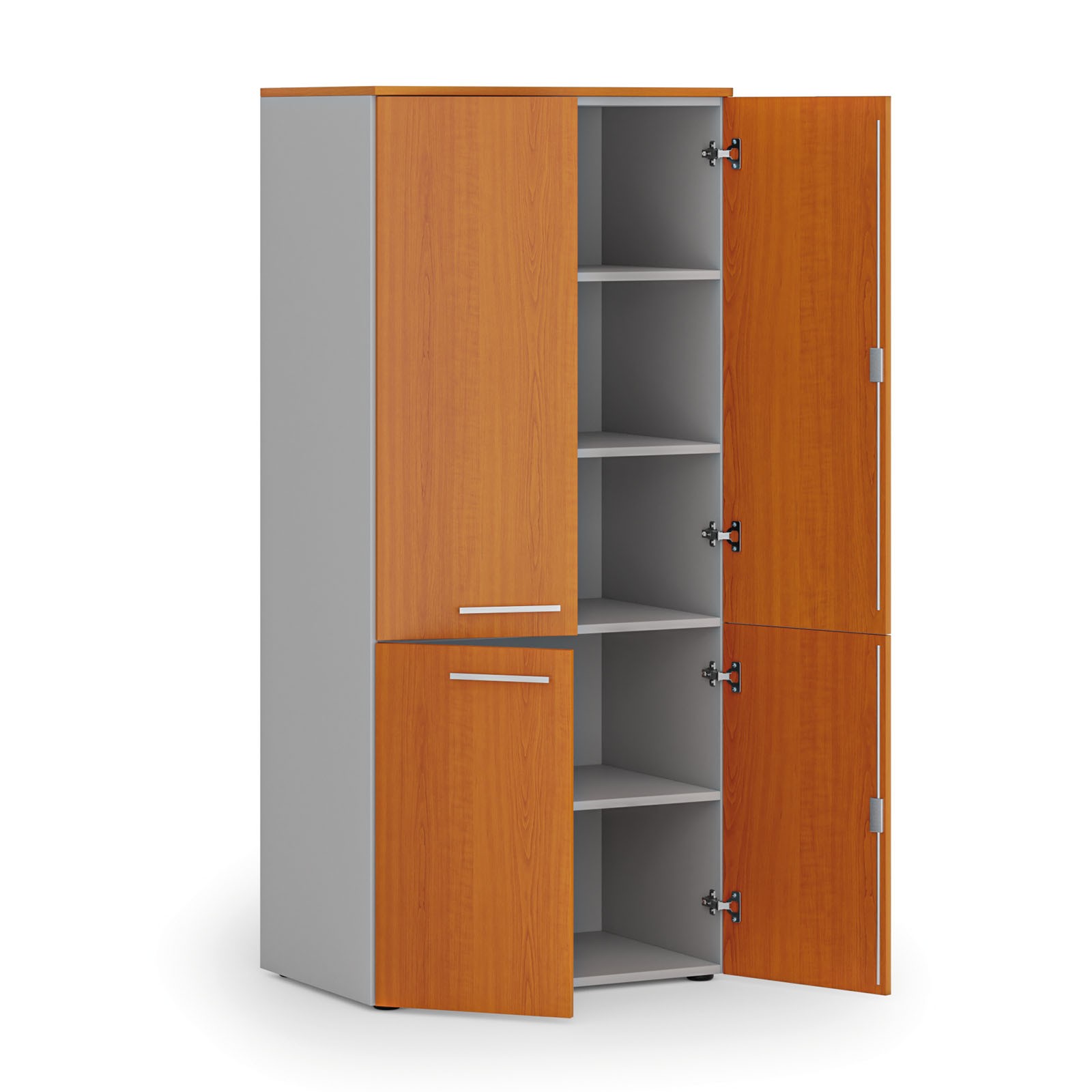 Szafa biurowa pół-drzwi PRIMO GRAY, 1781 x 800 x 500 mm, szary/czereśnia
