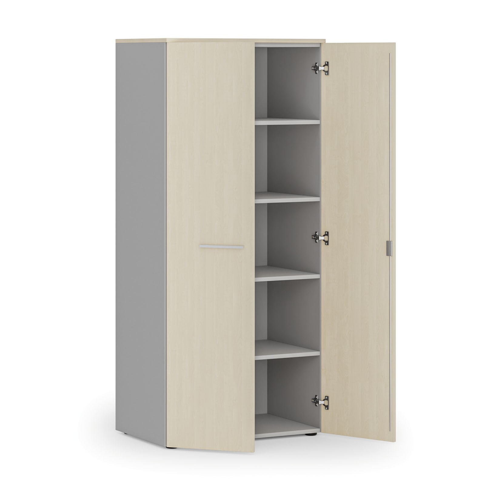 Szafa biurowa z drzwiami PRIMO GRAY, 1781 x 800 x 500 mm, szary/brzoza