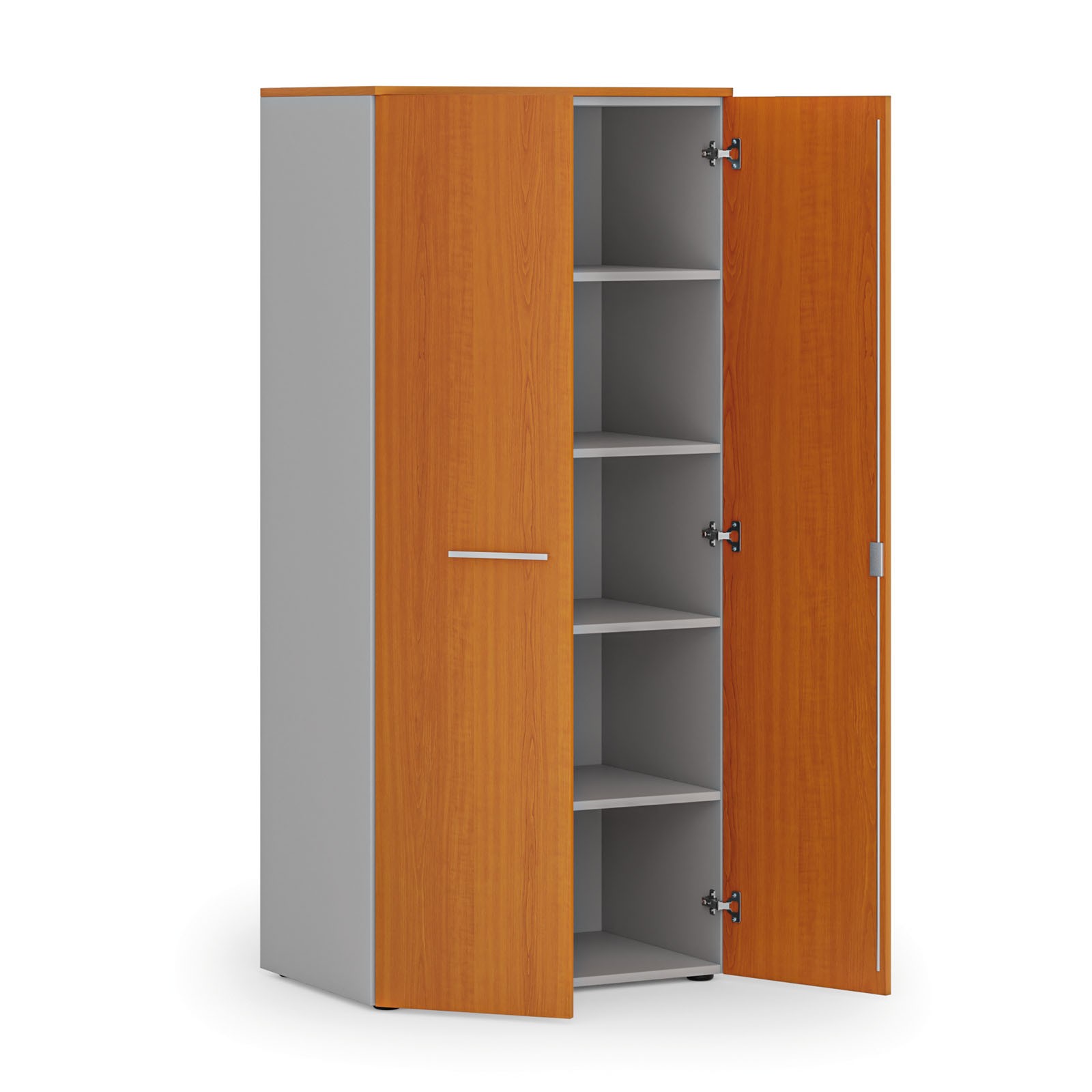 Szafa biurowa z drzwiami PRIMO GRAY, 1781 x 800 x 500 mm, szary/czereśnia