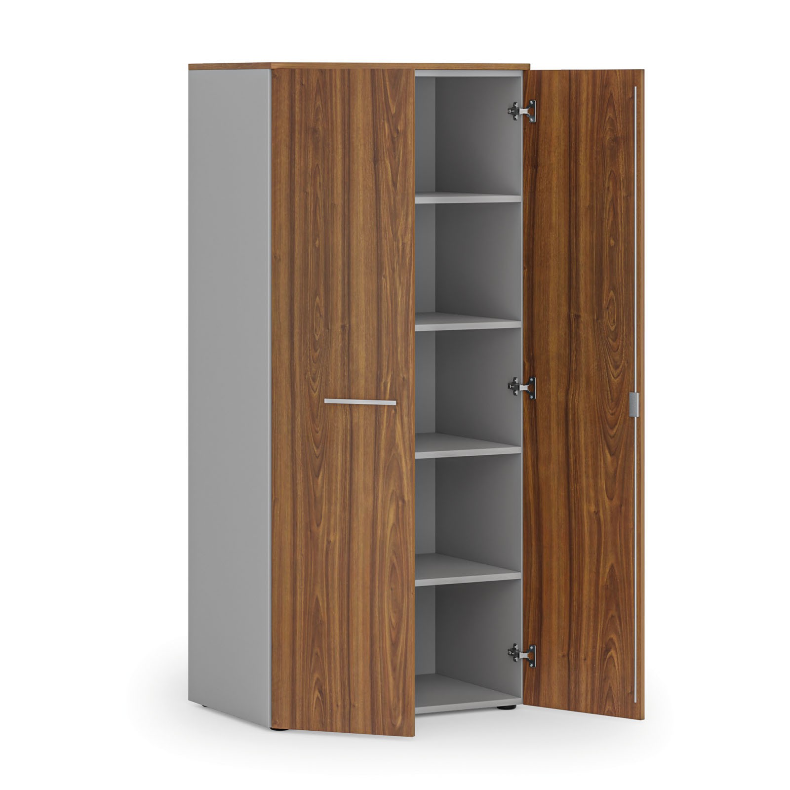 Szafa biurowa z drzwiami PRIMO GRAY, 1781 x 800 x 500 mm, szary/orzech