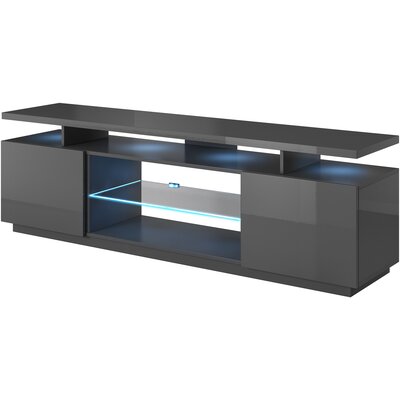Szafka RTV EVA 180x40x52 grafit/grafit połysk