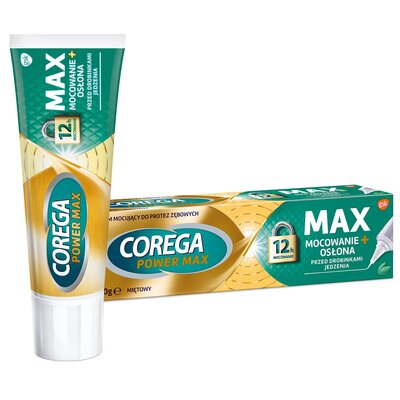 Corega Power Max Mocowanie + Osłona o smaku miętowym krem do protez  40 g