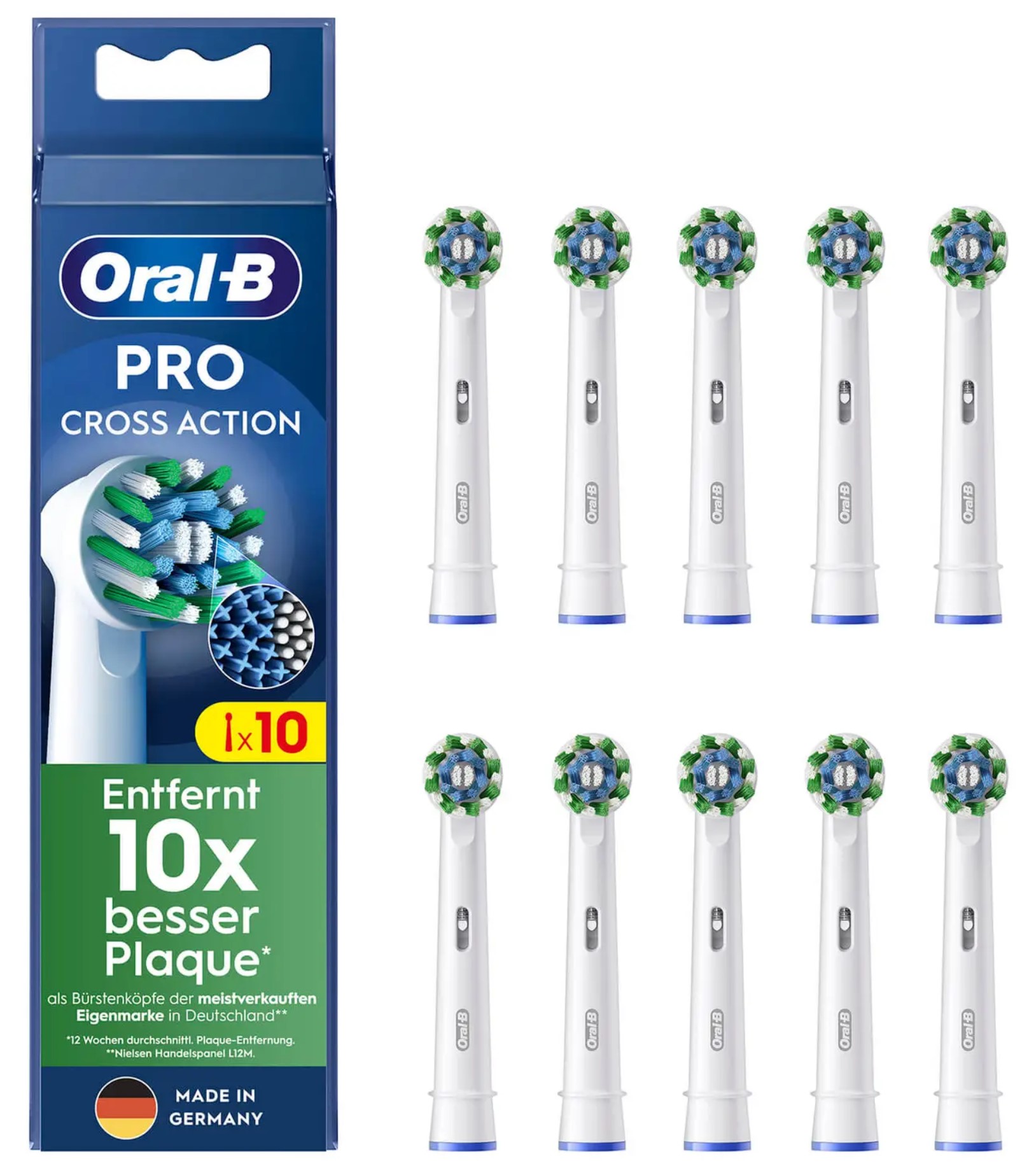 ORAL-B BRAUN końcówki do szczoteczki elektrycznej końcówki do szczoteczki elektrycznej CrossAction 10szt. EB50-10 