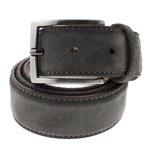 Pasek zamszowy szary EM 06253 - EM Men's Accessories