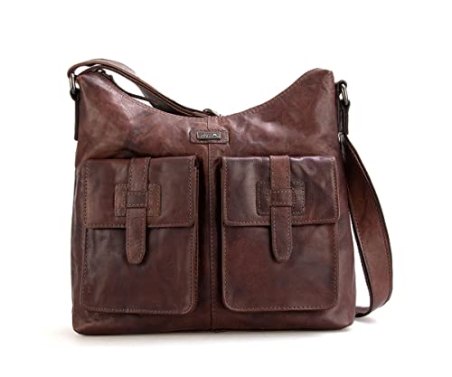 Spikes & Sparrow Women's Arizona torba na ramię, ciemny brąz, ciemnobrązowy (darkbrown), 28 x 10 x 28 cm