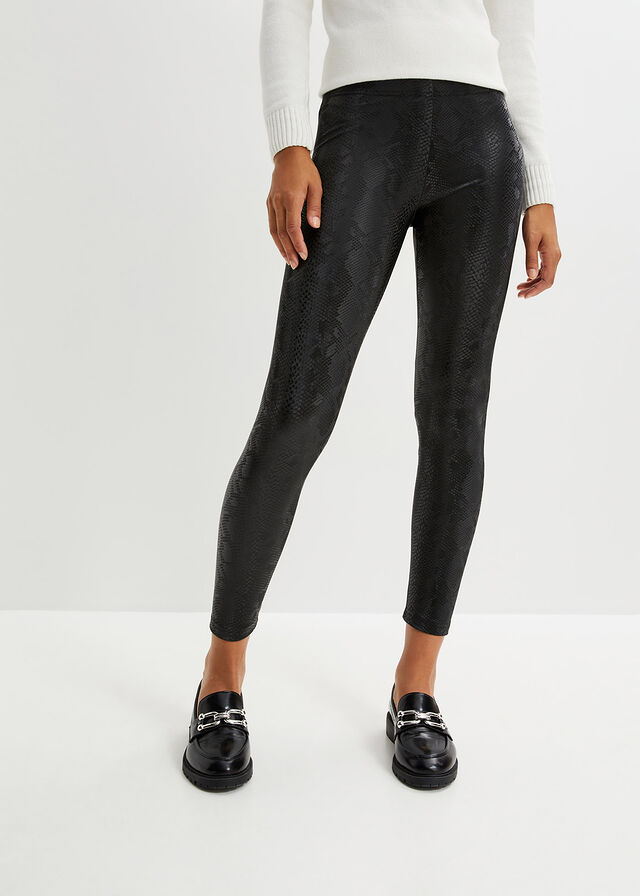 Legginsy z nadrukiem we wzór skóry węża - bonprix