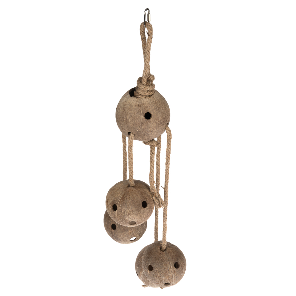 TIAKI TIAKI Zabawka dla ptaków Swing & Forage, kokos - Dł. x Ø: 84 x 21 cm