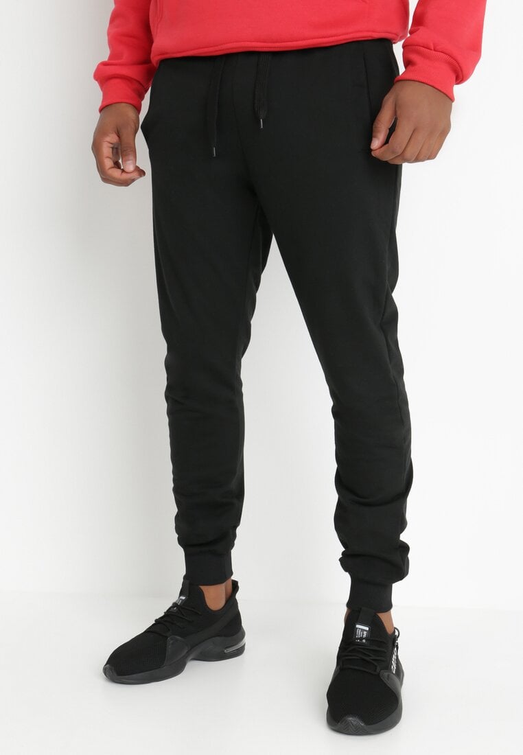Czarne Spodnie Dresowe Joggery Analía
