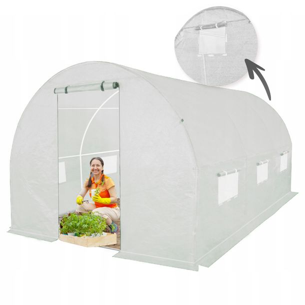 Tunel Foliowy Szklarnia 2x3,5m PREMIUM Okno