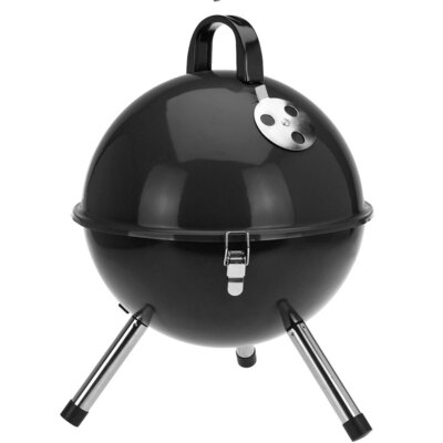Grill ogrodowy okrągły węglowy czarny  bbq 31 cm