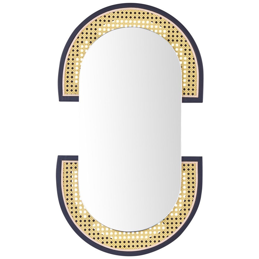 Lustro ścienne rattanowe 43 x 75 cm jasne STAINS Lumarko!