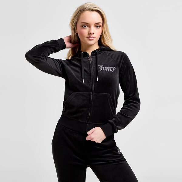 JUICY COUTURE BLUZA ROZPINANA Z KAPTUREM DMNT BLK - Juicy Couture