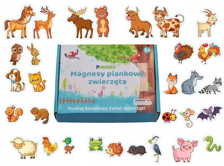 PIAMBO Magnesy Na Lodówkę Piankowe Zwierzęta