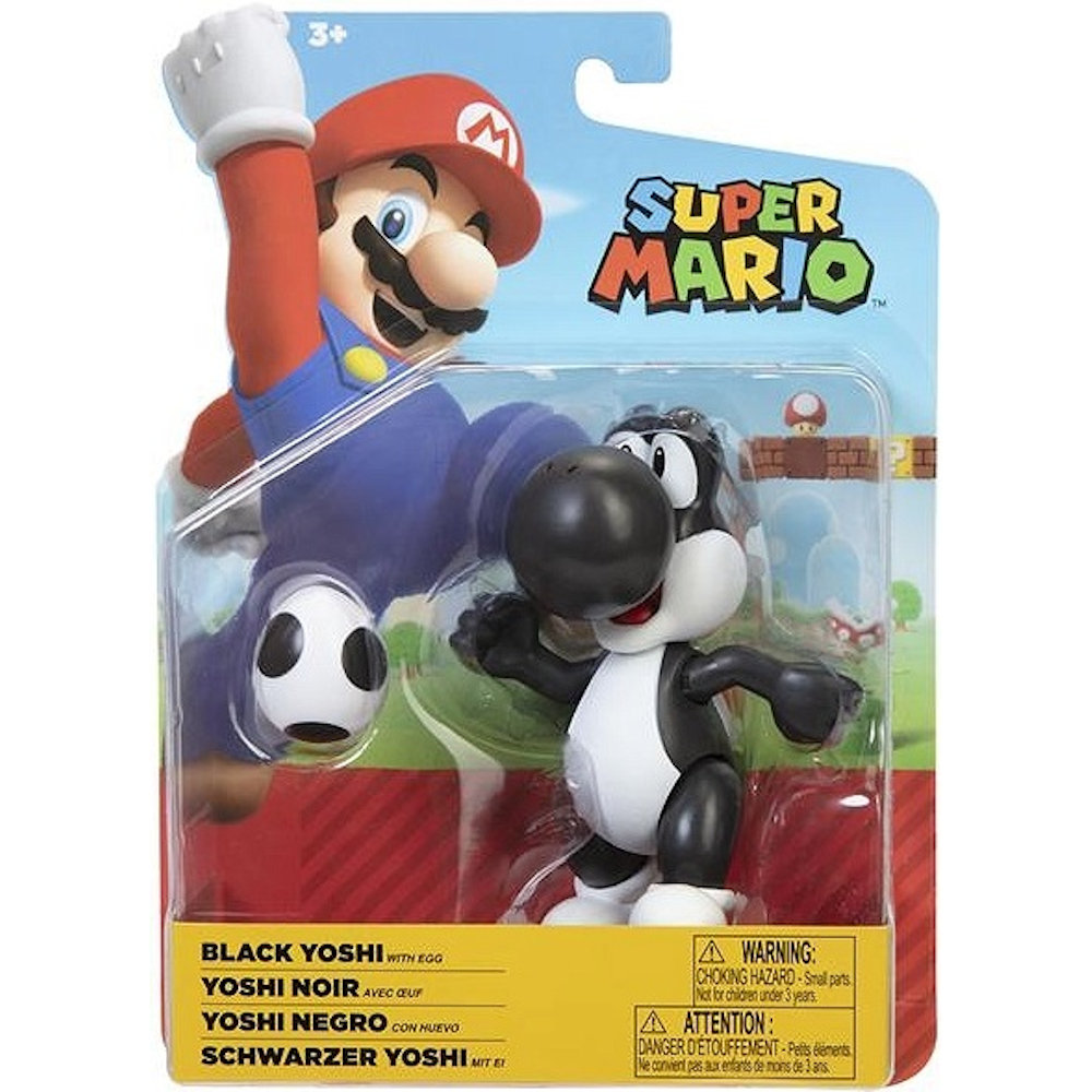 SUPER MARIO JAKKS ORYGINALNA RUCHOMA FIGURKA CZARNY BLACK YOSHI + JAJKO