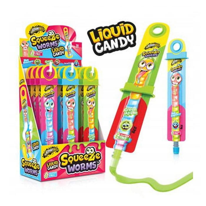 JOHNY BEE ŻEL OWOCOWY W TUBCE SQUEEZE WORMS (23G) 30SZT