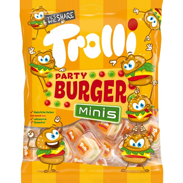 ŻELKI MINI PARTY BURGER TROLLI 100GR 10x10g