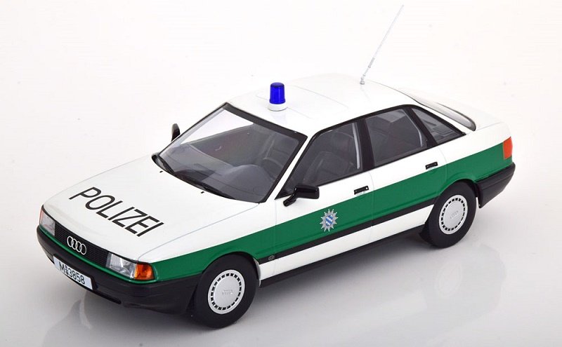Triple 9 Audi 80 (B3) Police 1989 White Green 1:18 1800345