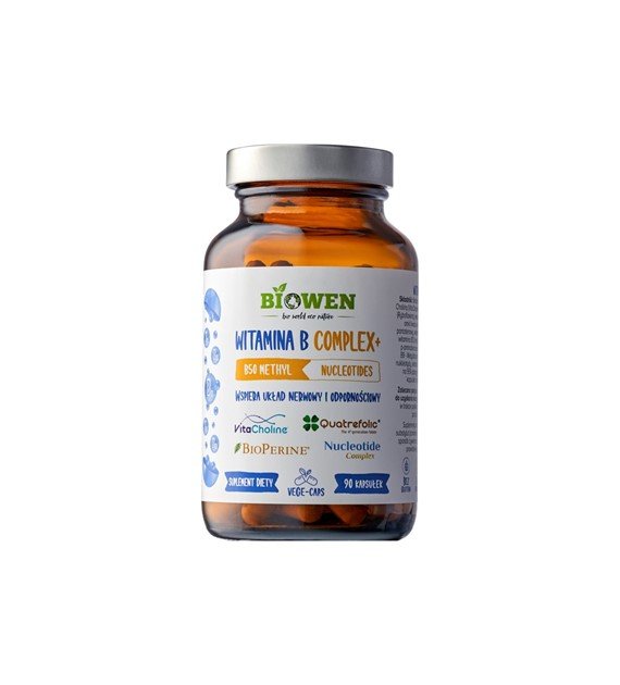 Biowen, Suplement diety, Witamina B Complex B1 B2 B3 B5 B6 B9 B12 piperyna, 90 kaps.