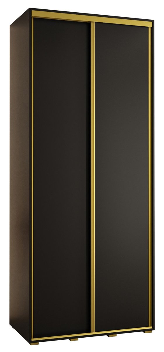 Szafa przesuwna wysoka Davos 1 110 gł. 60 czarny + czarny + złoty