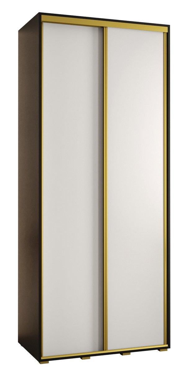 Szafa przesuwna wysoka Davos 1 110 gł. 60 czarny + biały + złoty