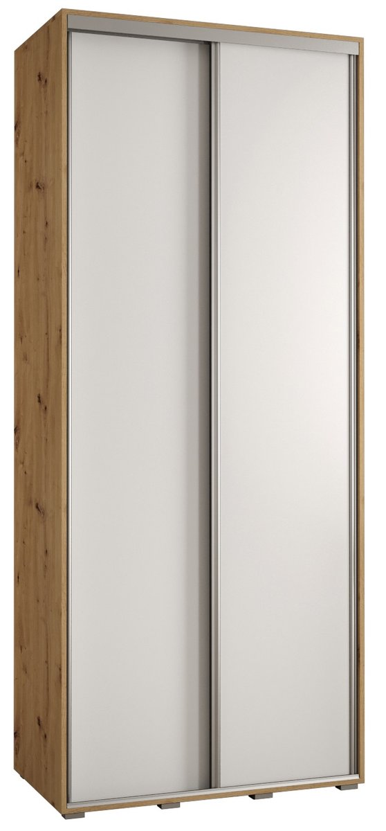 Szafa przesuwna wysoka Davos 1 110 gł. 60 artisan + biały + czarny / Abiks Meble