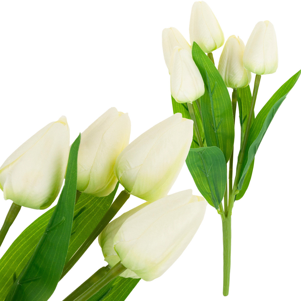 TULIPAN BUKIET TULIPANÓW PIĘKNY JAK ŻYWY TULIPANY KWIATY BIAŁE ECRU X5