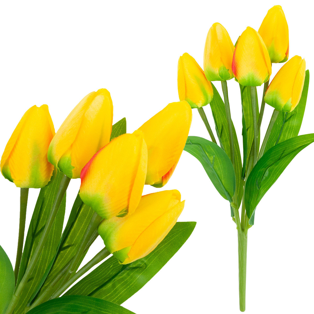 TULIPAN BUKIET TULIPANÓW PIANKOWYCH X5 ZÓŁTE TULIPANY SZTUCZNE W BUKIECIE