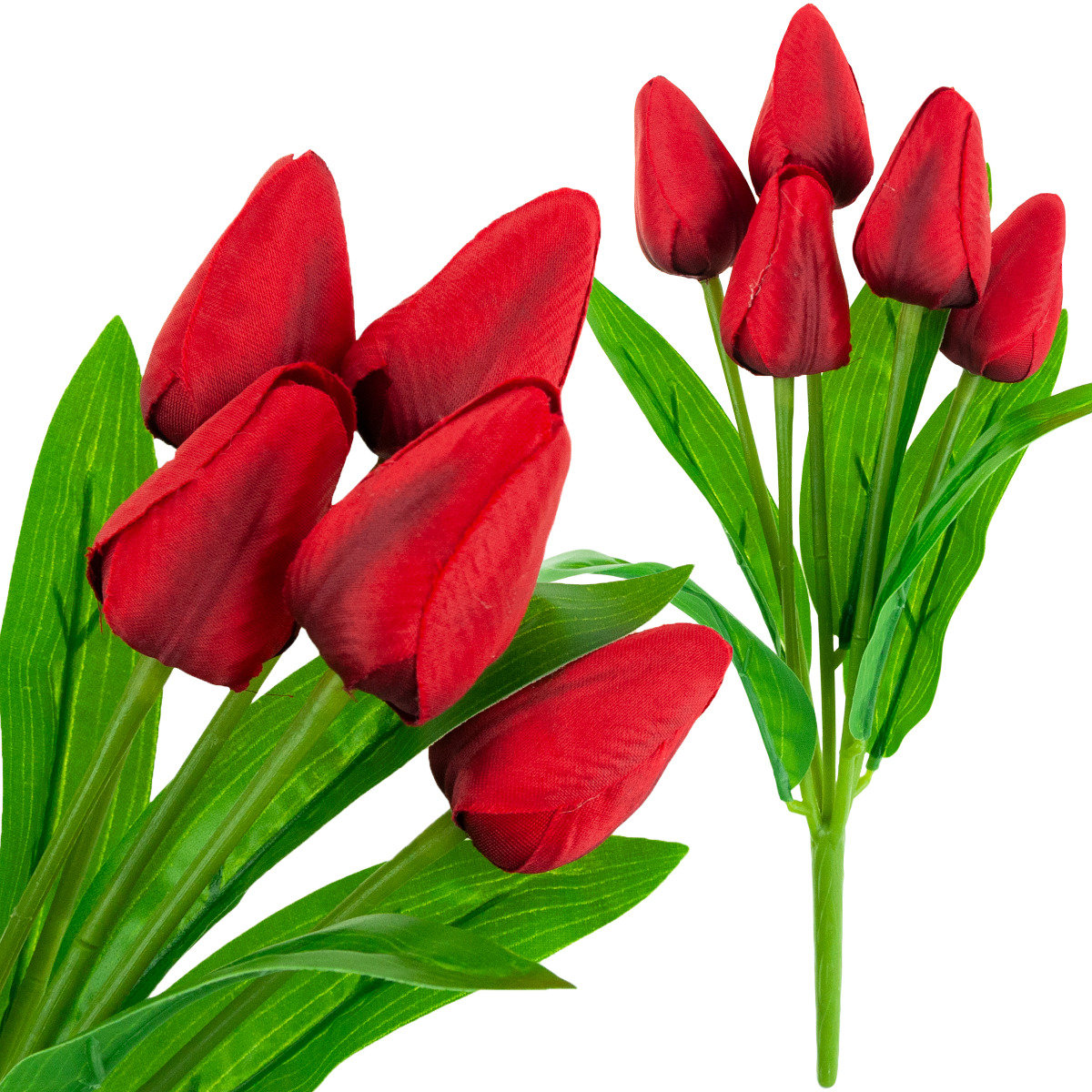 TULIPAN BUKIET TULIPANÓW PIĘKNY JAK ŻYWY TULIPANY KWIATY CZERWONE X5